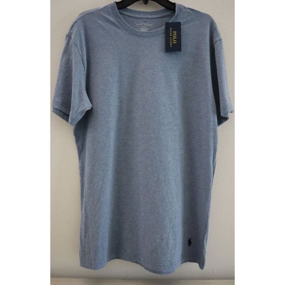 Polo Ralph Lauren PL86SR AW0D Men's Sz M Blue Heather Enzyme Crewneck T-Shirt - Picture 1 of 7
